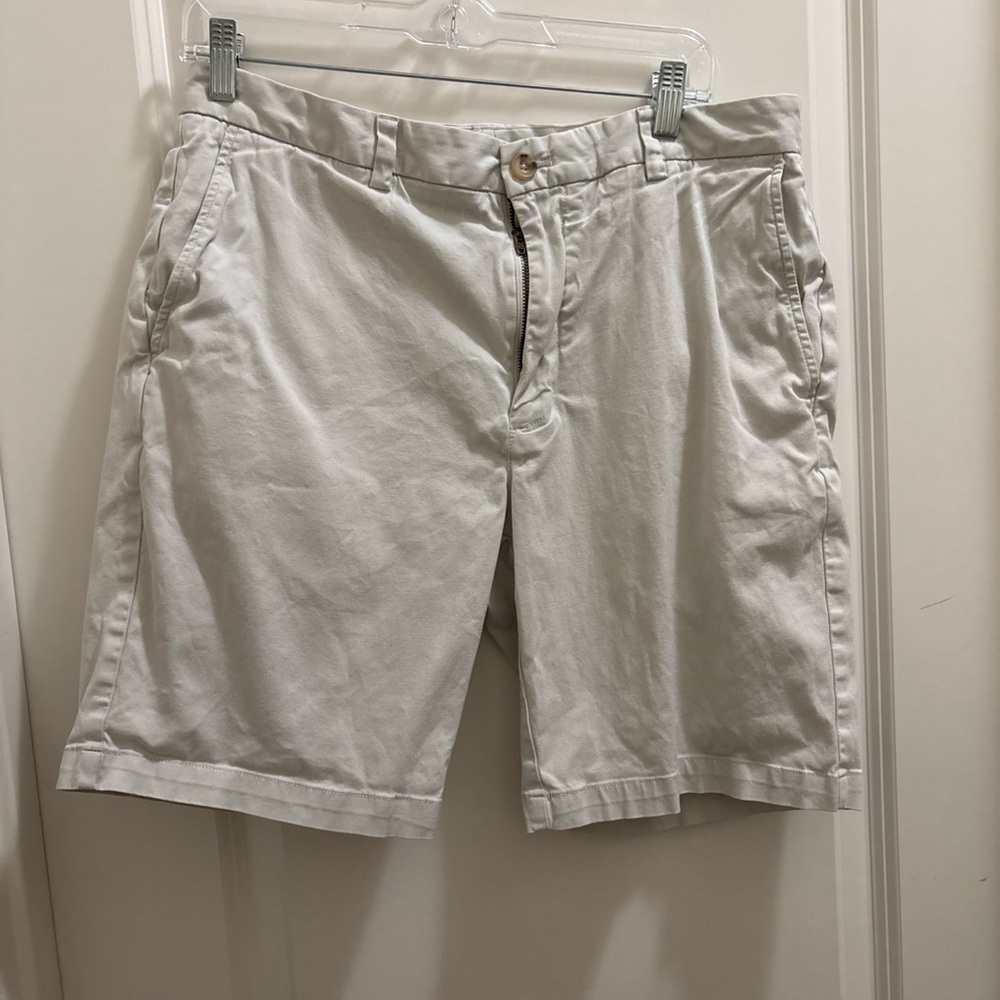 Vineyard Vines Mens 34 Beige Cotton Blend Casual Chino Shorts 8” Golf Preppy